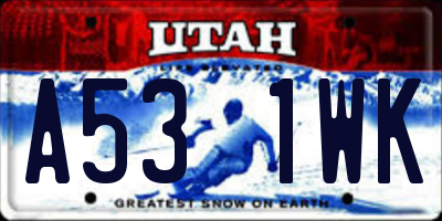 UT license plate A531WK