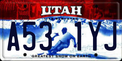 UT license plate A531YJ