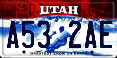 UT license plate A532AE