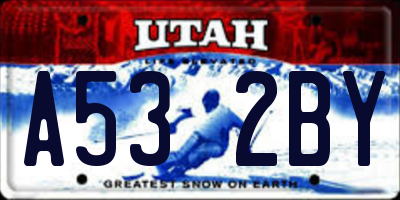 UT license plate A532BY