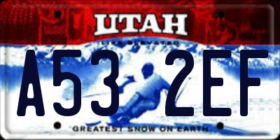 UT license plate A532EF