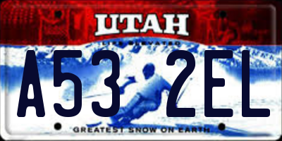 UT license plate A532EL