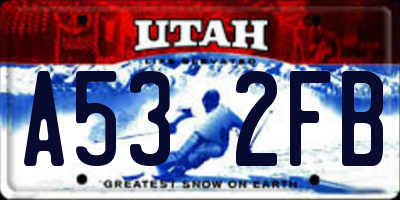 UT license plate A532FB