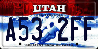 UT license plate A532FF