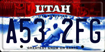 UT license plate A532FG