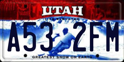 UT license plate A532FM