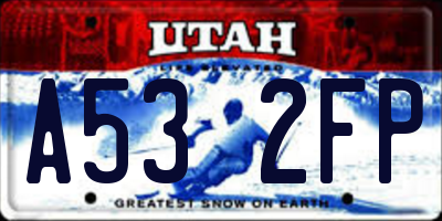 UT license plate A532FP