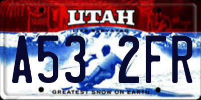 UT license plate A532FR