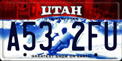 UT license plate A532FU