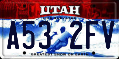 UT license plate A532FV