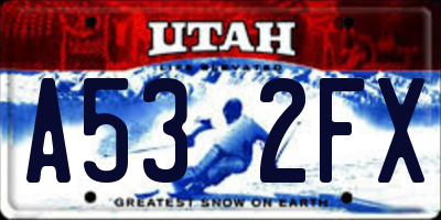 UT license plate A532FX