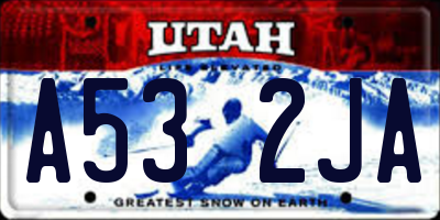 UT license plate A532JA