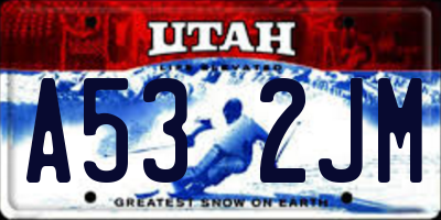 UT license plate A532JM