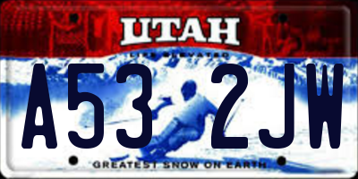 UT license plate A532JW