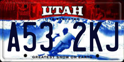 UT license plate A532KJ