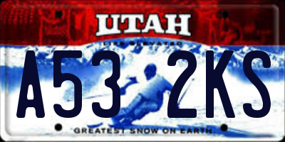 UT license plate A532KS