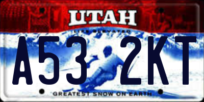 UT license plate A532KT