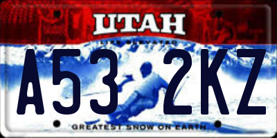 UT license plate A532KZ
