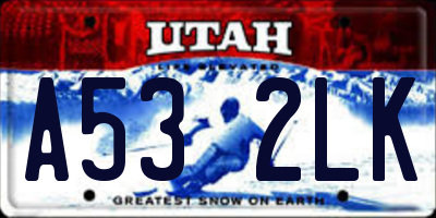 UT license plate A532LK