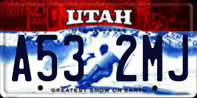 UT license plate A532MJ
