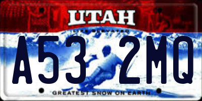 UT license plate A532MQ