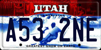 UT license plate A532NE