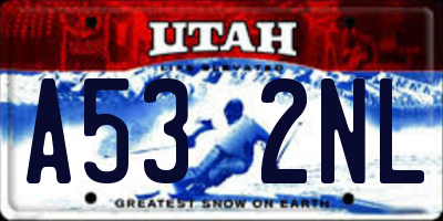 UT license plate A532NL