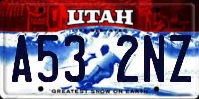 UT license plate A532NZ