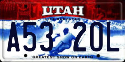 UT license plate A532OL