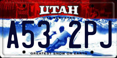 UT license plate A532PJ