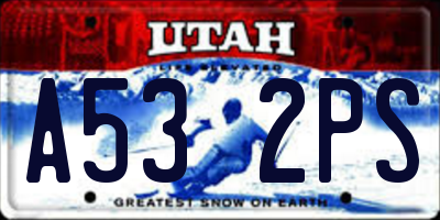 UT license plate A532PS