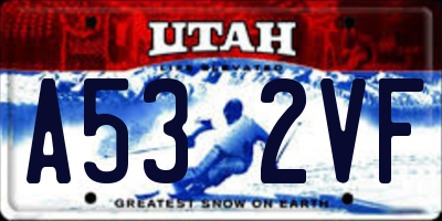UT license plate A532VF