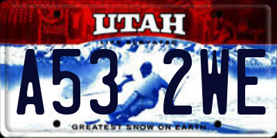 UT license plate A532WE