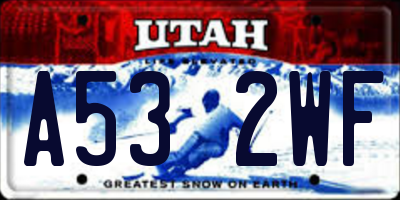 UT license plate A532WF