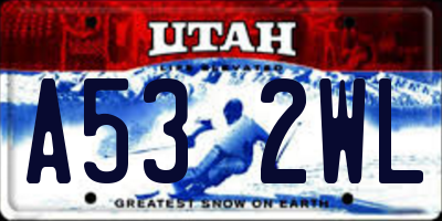 UT license plate A532WL