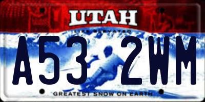 UT license plate A532WM