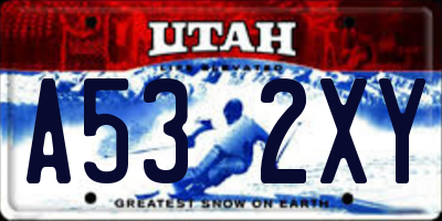 UT license plate A532XY