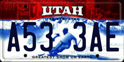 UT license plate A533AE