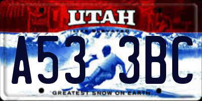 UT license plate A533BC