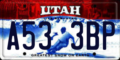 UT license plate A533BP