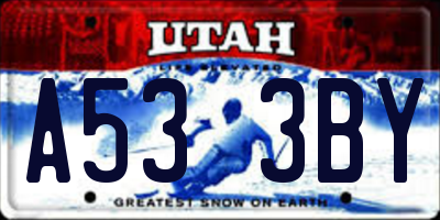 UT license plate A533BY
