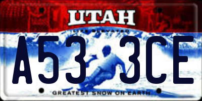 UT license plate A533CE