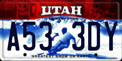 UT license plate A533DY