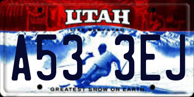 UT license plate A533EJ