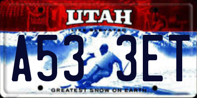 UT license plate A533ET