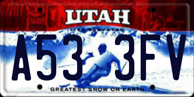 UT license plate A533FV