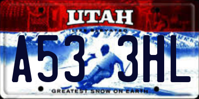 UT license plate A533HL