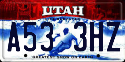 UT license plate A533HZ