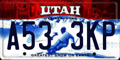 UT license plate A533KP