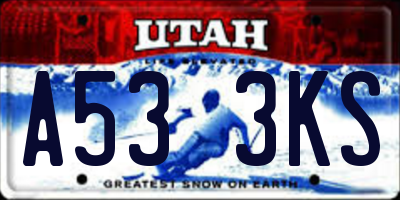 UT license plate A533KS